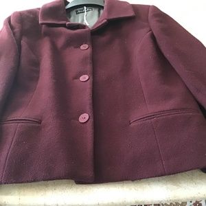 Ann Freedberg Burgsndy Wool Jacket fully lined